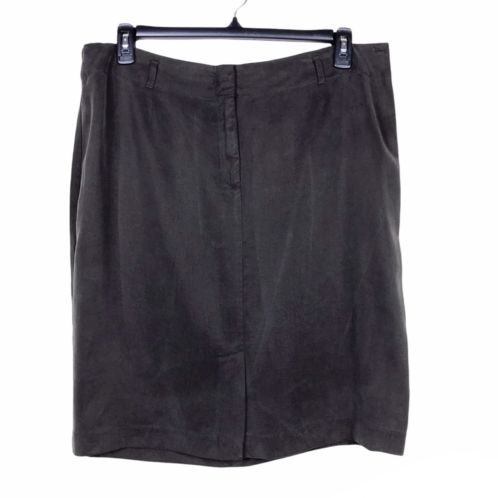 J. Jill Olive Brown 100% Tencel Lyocell Pencil Short Skirt w/Pockets Size 18